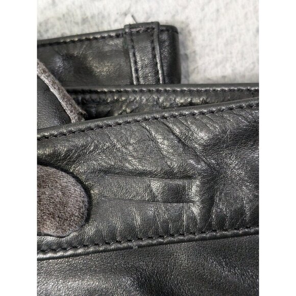 Gap Leather Pants Mens 34 Button Fly Retro Y2K Vintage Style Rock Biker Black - Picture 12 of 16